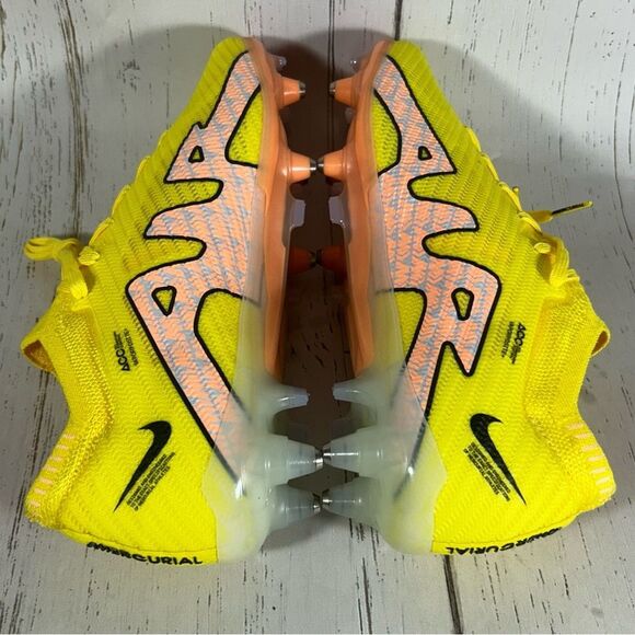 Nike Zoom Mercurial Vapor 15 Elite SG Pro Cleats Yellow Mens Size 6 DJ5168-781 - Picture 7 of 10
